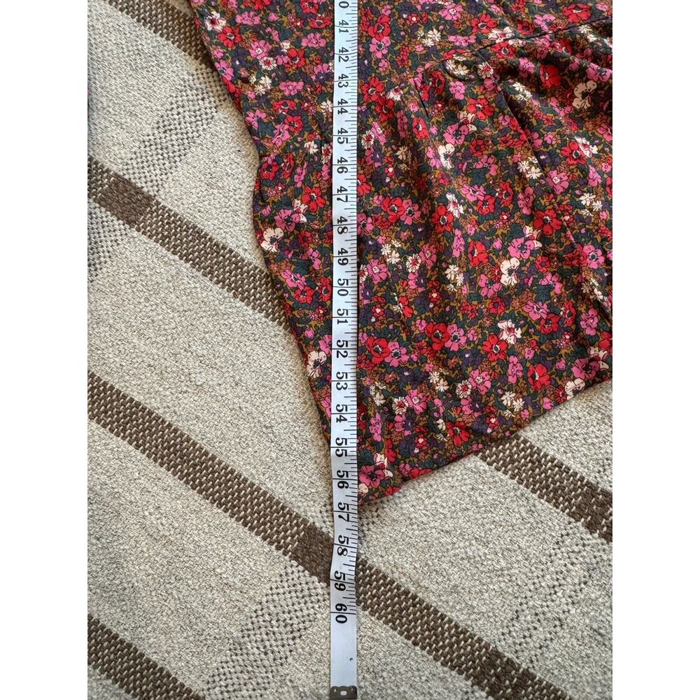 Natural Life Palazzo Wide Leg Crop Jumpsuit Ditzy Floral Large Brown Pink Resort - Picture 9 of 10